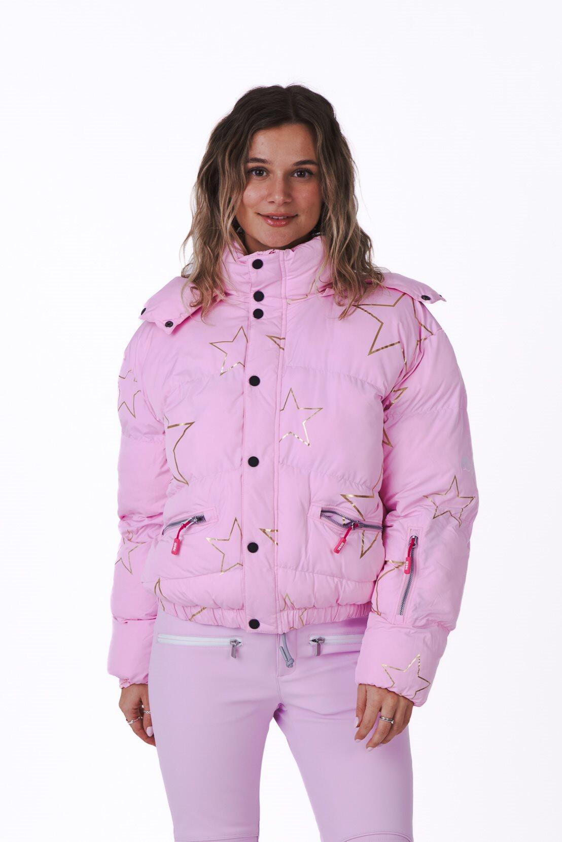 OOSC Pink with Stars Chic Puffer Jacket