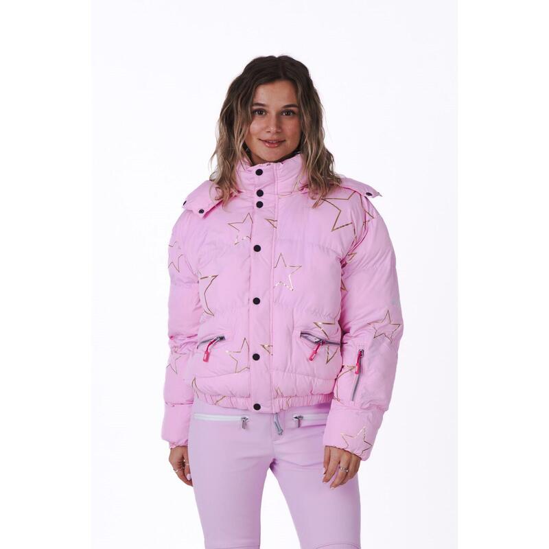 Schicke Pufferjacke in Rosa mit Sternen