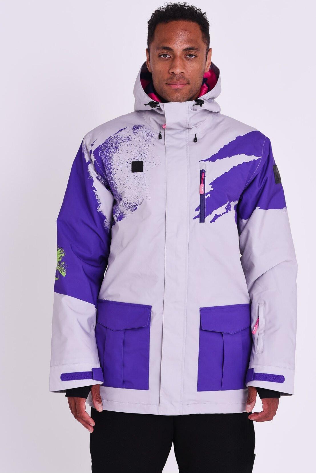 Afterparty Jacket Grey & Purple Men's 1/5