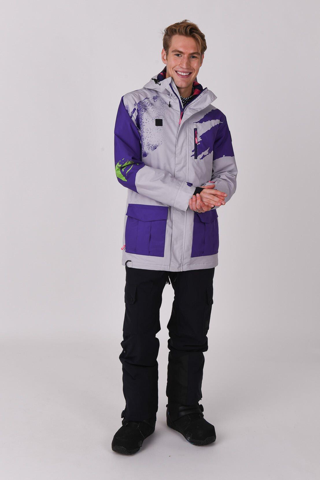 Afterparty Jacket Grey & Purple Men's 2/5