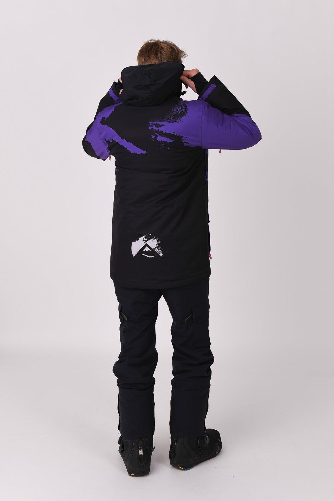 Afterparty Jacket Black & Purple Men's 3/5