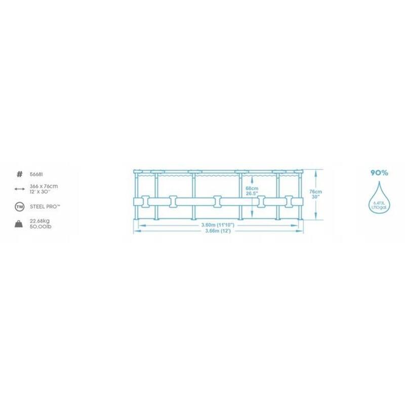 Conjunto de Piscina Desmontável Steel Pro™ de 3,66 m x 76 cm