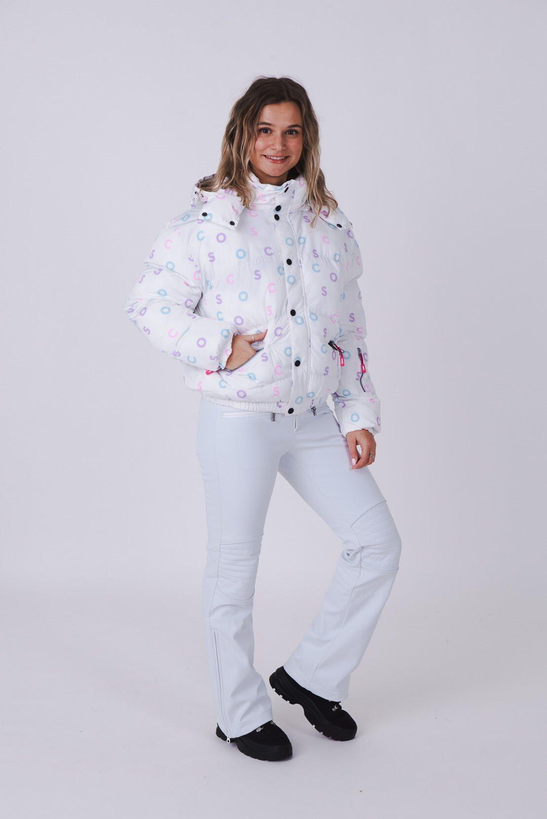 White OOSC Print Chic Puffer Jacket 5/5