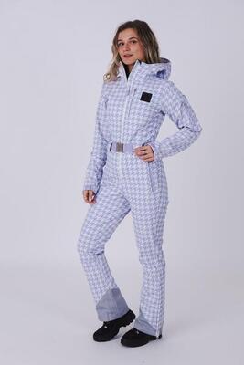 Tuta da sci chic pied de poule viola