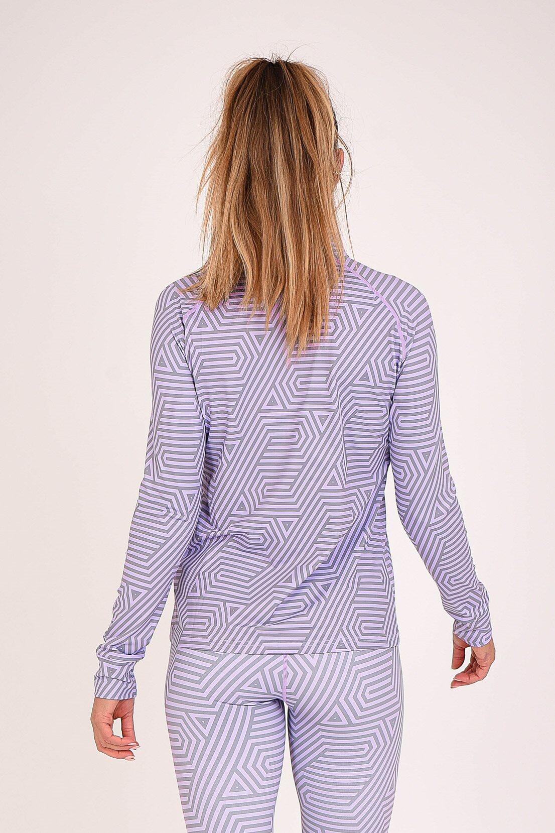 Fall Line Purple & Grey Womens Baselayer Top 3/5