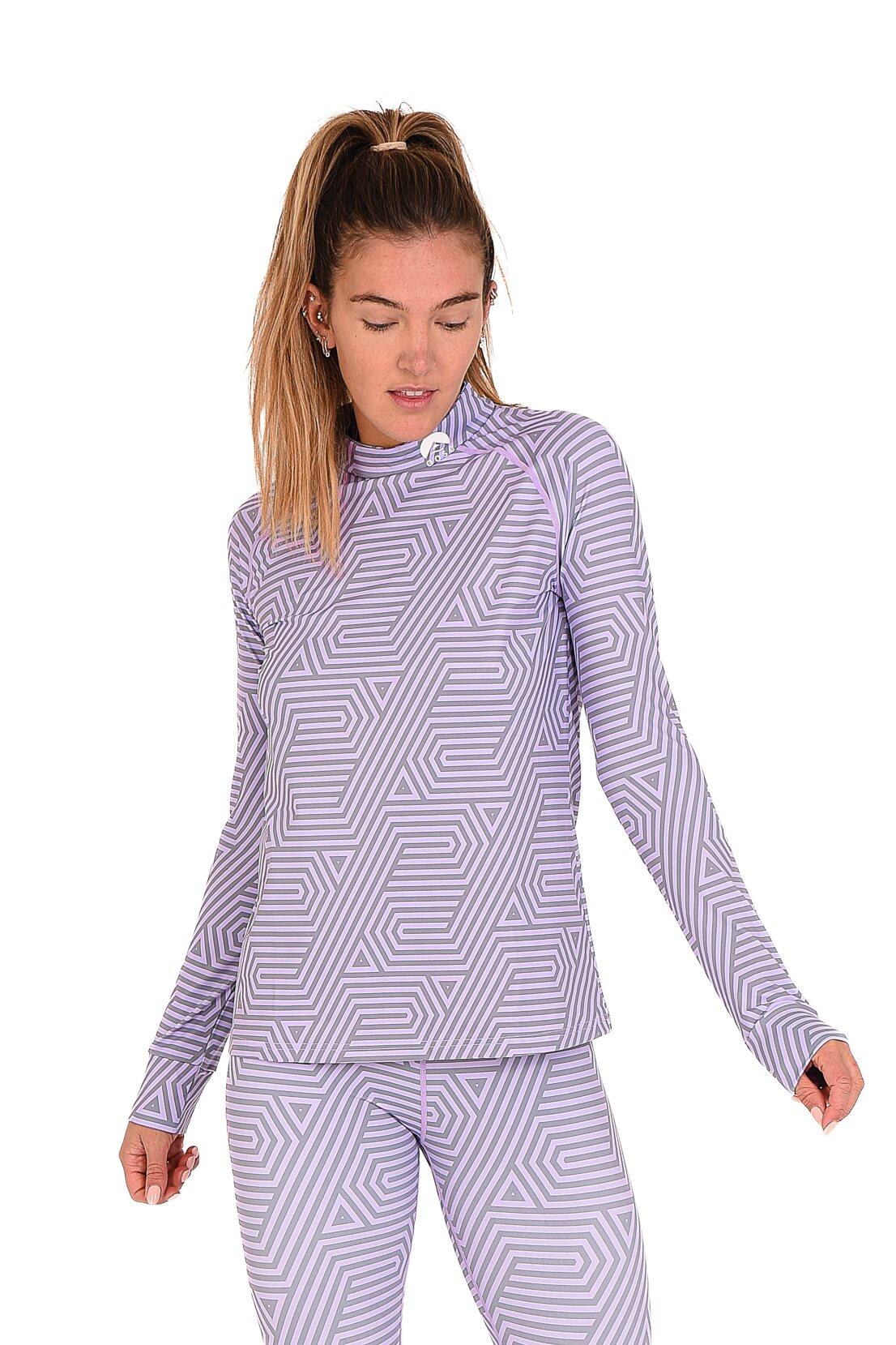 Fall Line Purple & Grey Womens Baselayer Top 5/5