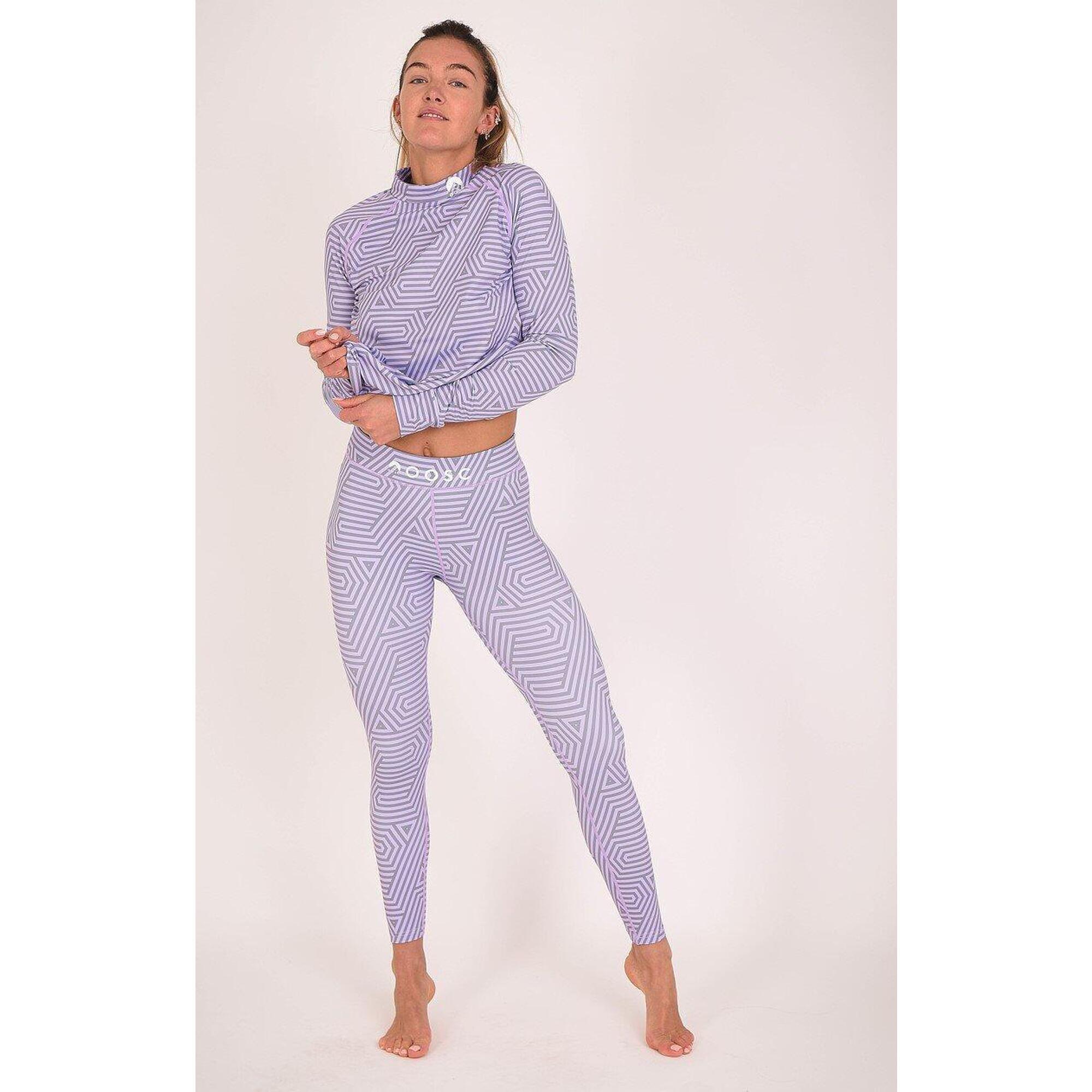 Fall Line Women's Basic Leggings in Purple and Grey