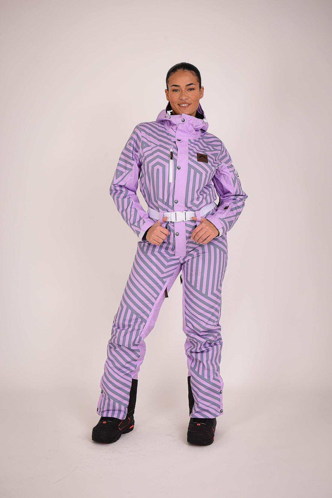 Fall Line Purple & Grey Curved Female Ski Suit 4/5
