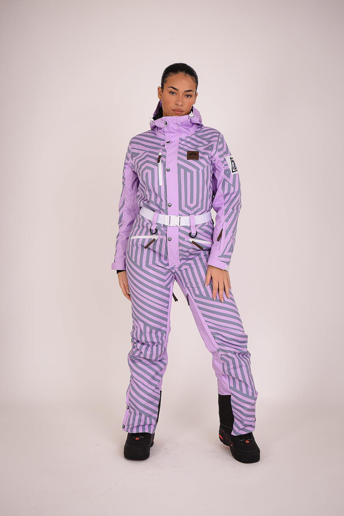 Fall Line Purple & Grey Curved Female Ski Suit 1/5