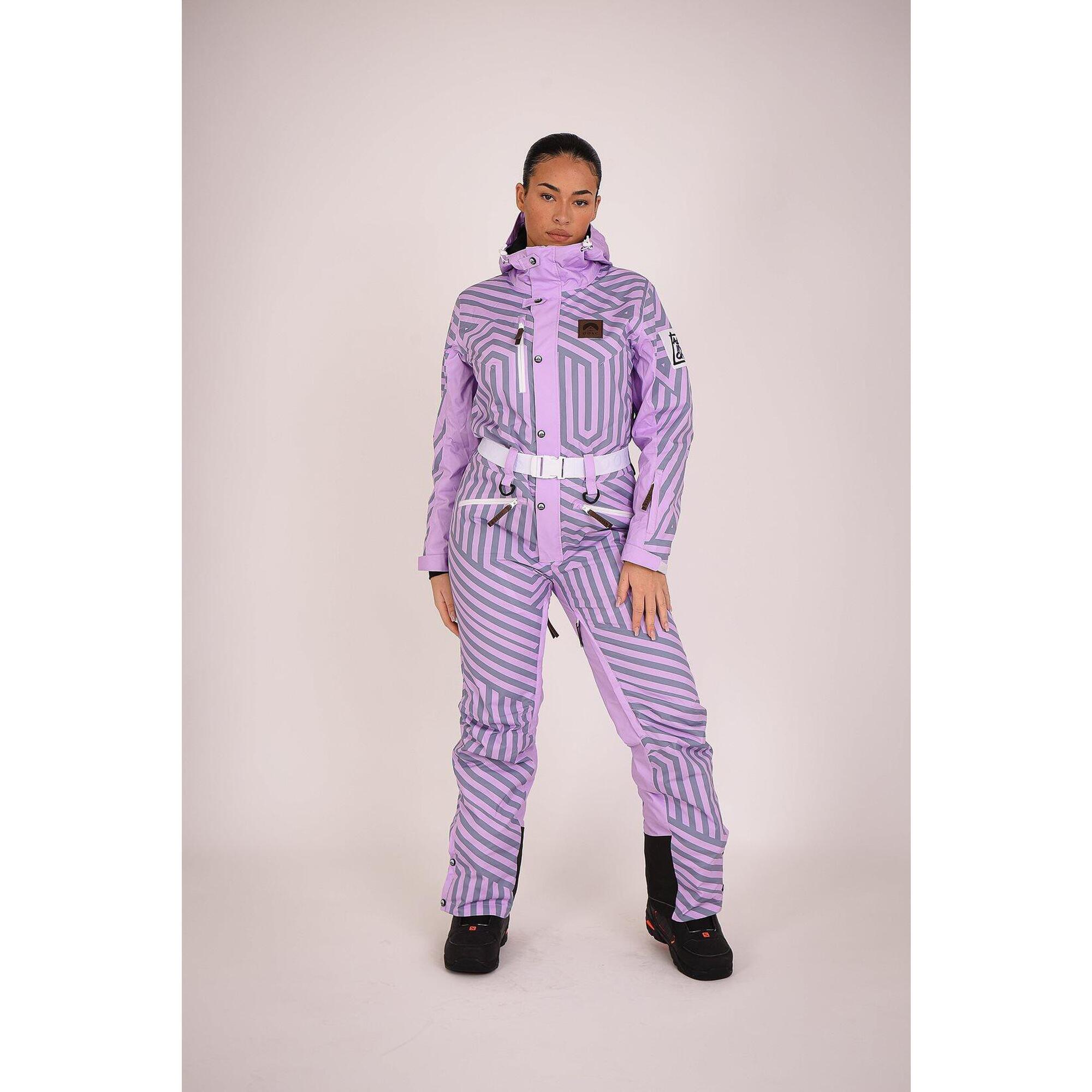 Fall Line Women's purple and gray curved ski suit