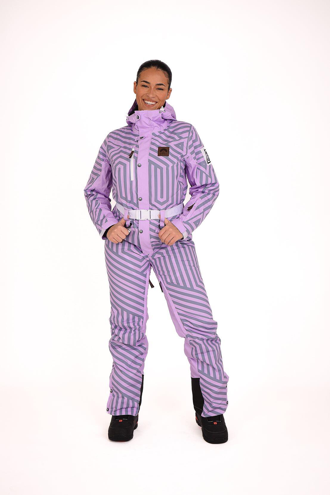 Fall Line Purple & Grey Curved Female Ski Suit 5/5