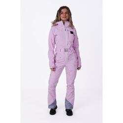 Combinaison de ski chic rose avec étoiles