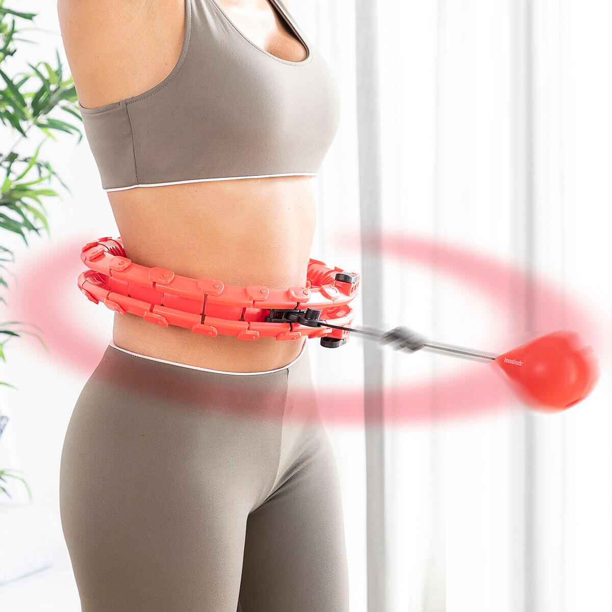 Aanpasbare slimme fitnesshoepel met gewicht InnovaGoods Rood 3/5