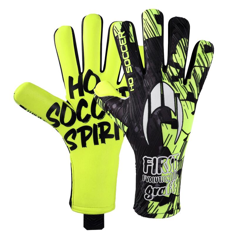 Fußballtorwart-Handschuhe First Evolution III Graffiti Lime