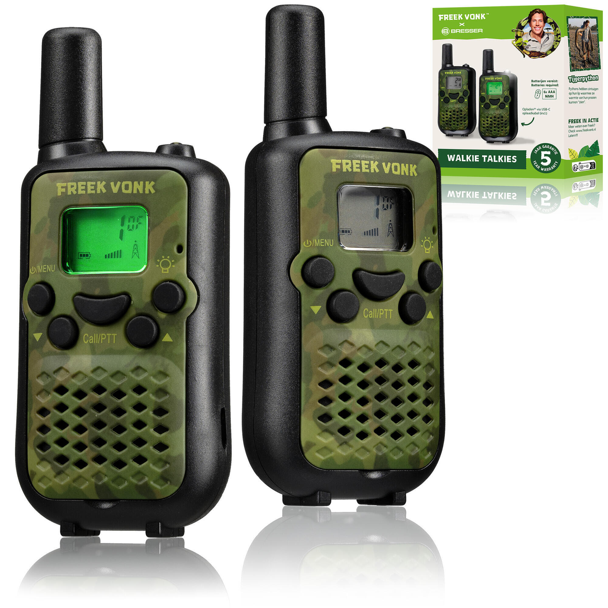Walkie Talkies FREEK VONK x BRESSER Versão camuflada com distâncias de 6 Km