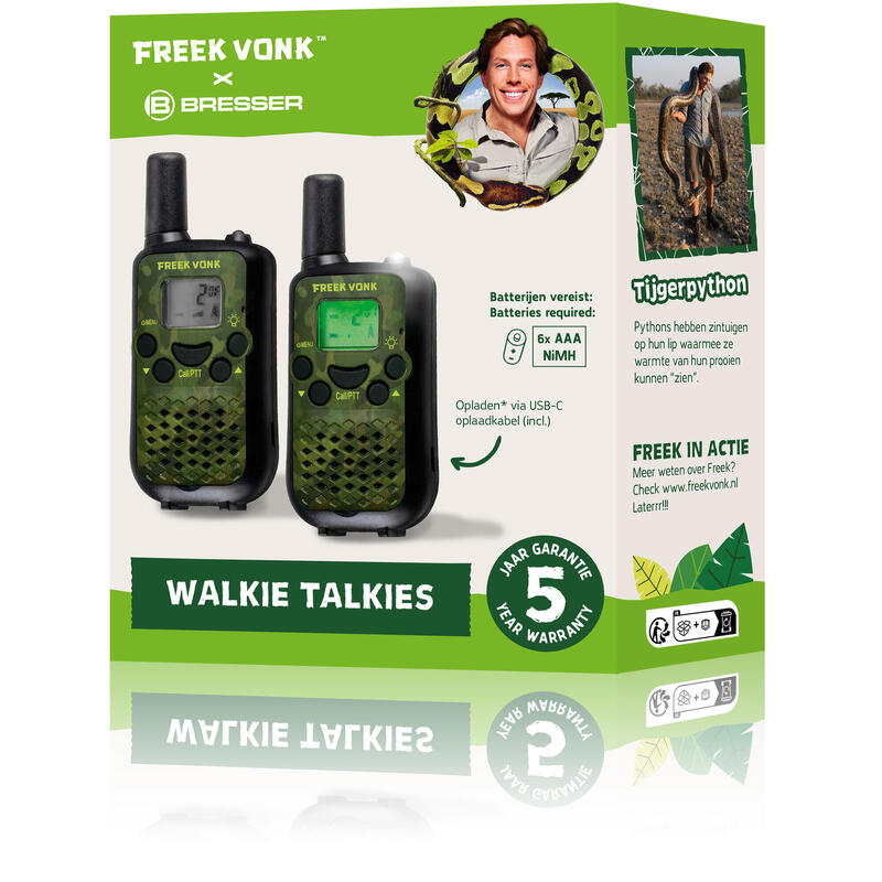 Walkie Talkies FREEK VONK x BRESSER Versão camuflada com distâncias de 6 Km