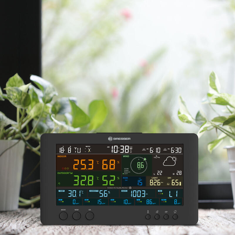 Reloj de Pared / Mesa BRESSER MyTime MC LCD argénteo 225x150mm