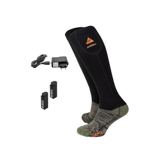 Unisex - Heizsocken - Fire-Socks AJ27 - Schwarz/Oliv/Grau, 39-41