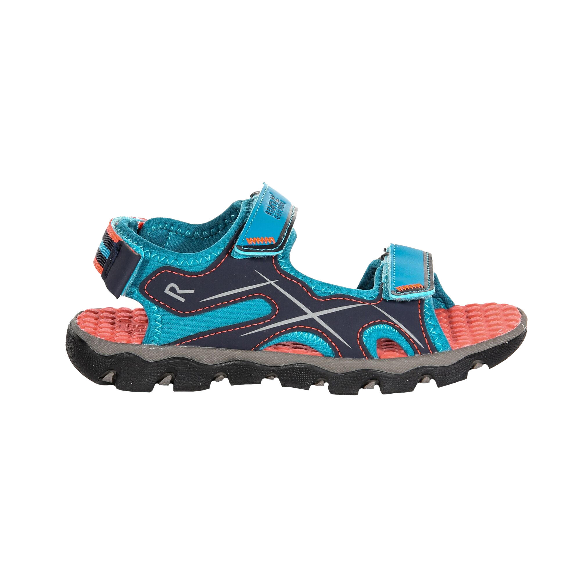 Sandali Bambini Regatta Kota Drift Blu Smalto Rosso Corallo Ardente 3/5