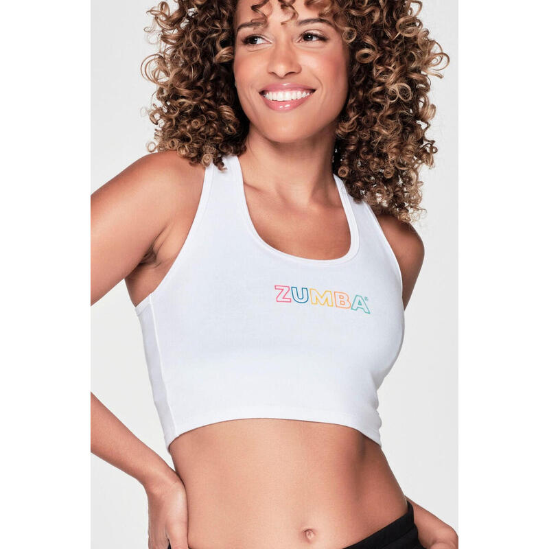 Top crop sportowy damski Zumba Vibrant