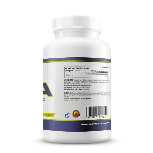 DAA (Ácido Aspártico) - 90 Cápsulas Vegetales de MM Supplements