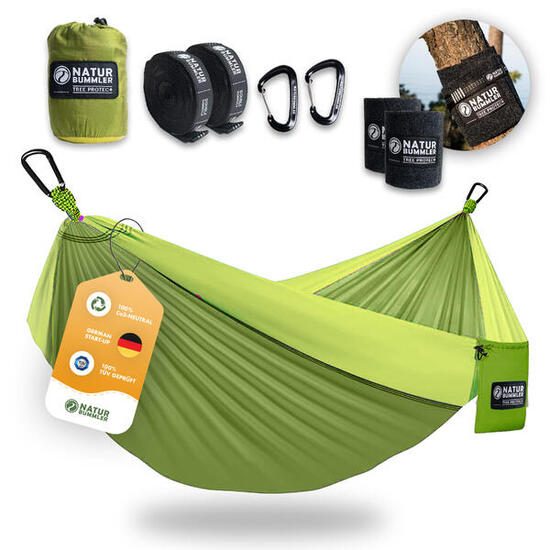Naturbummler ® Hängematte Outdoor 300 x 170cm mit Baumschutzmatte (blau)