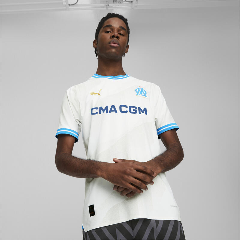 Pánský dres Olympique de Marseille 23/24 PUMA White Bleu Azur Blue