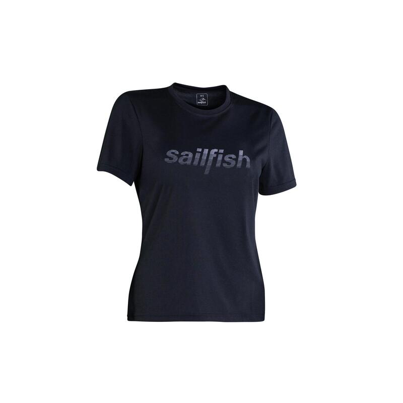 T-shirt Femme Manches Courtes avec Logo Sailfish - Gris Foncé