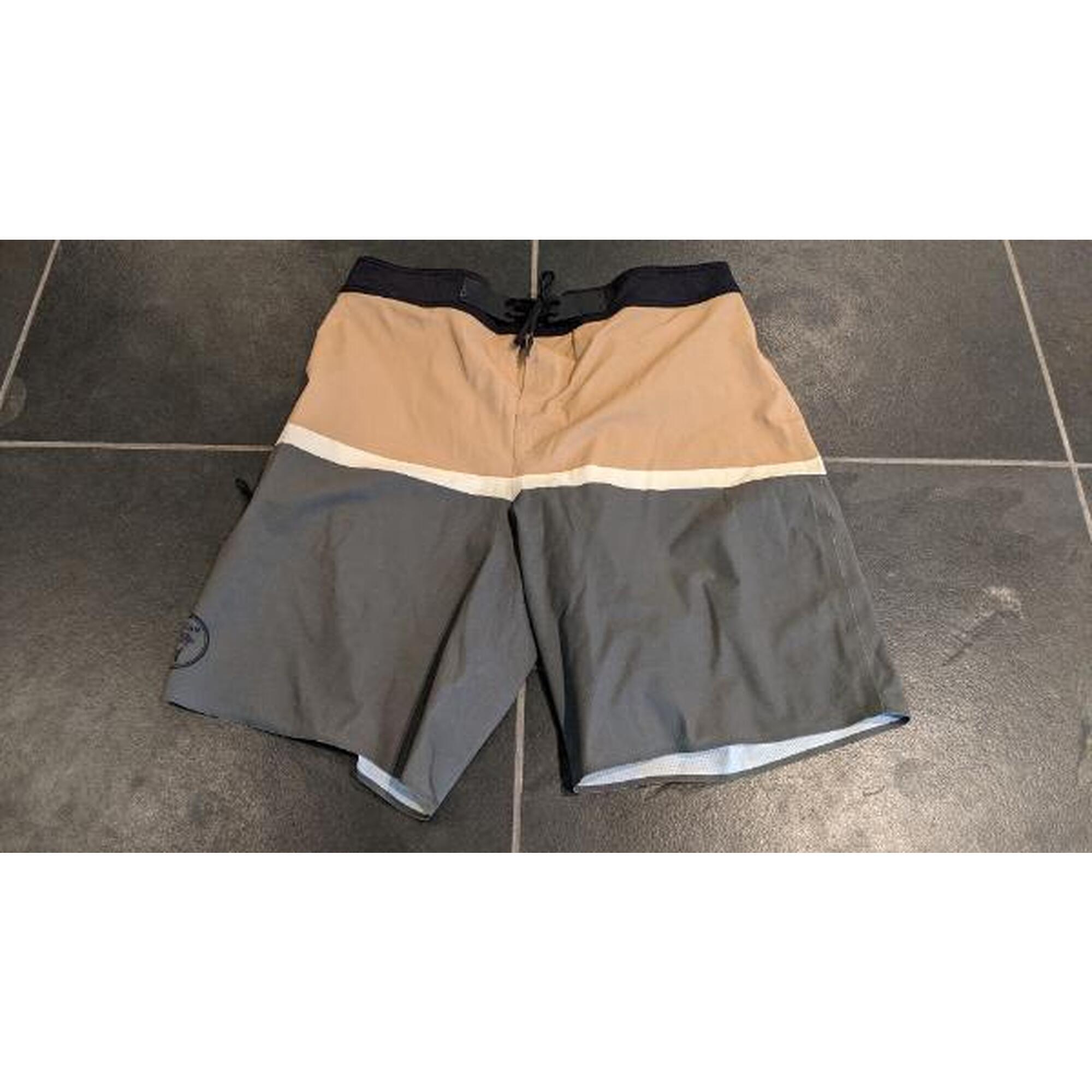 C2C - Klassieke boardshort voor surfen Olaian 900 flat belt Dude kaki