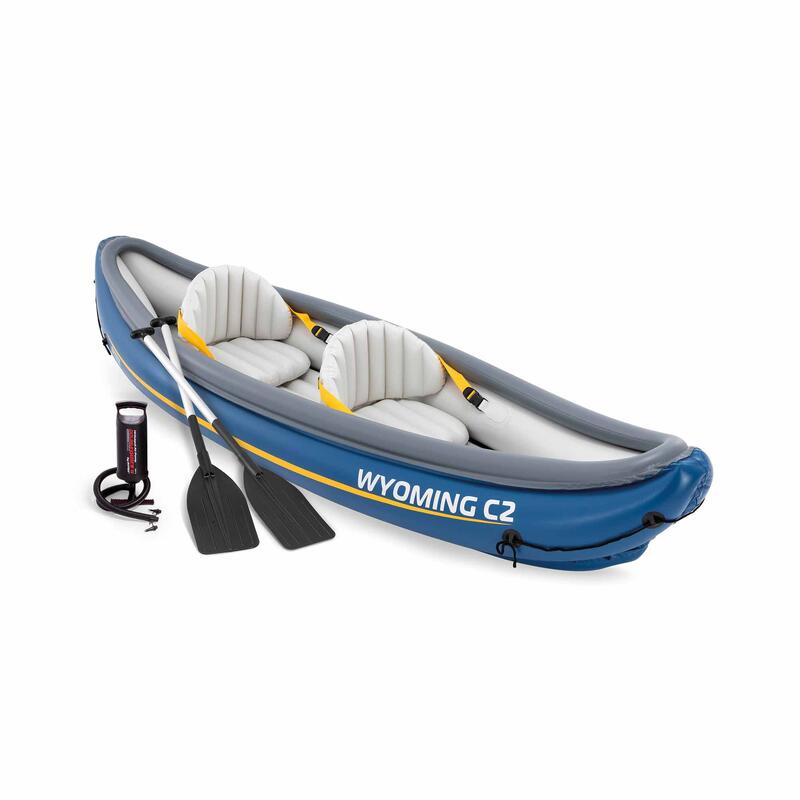 Outsunny Kayak Hinchable para 2 Personas Kayak Inflable Individual de PVC  con 2 Asientos 2 Remos Bomba y Kit de Reparación 330x105x50 cm Azul