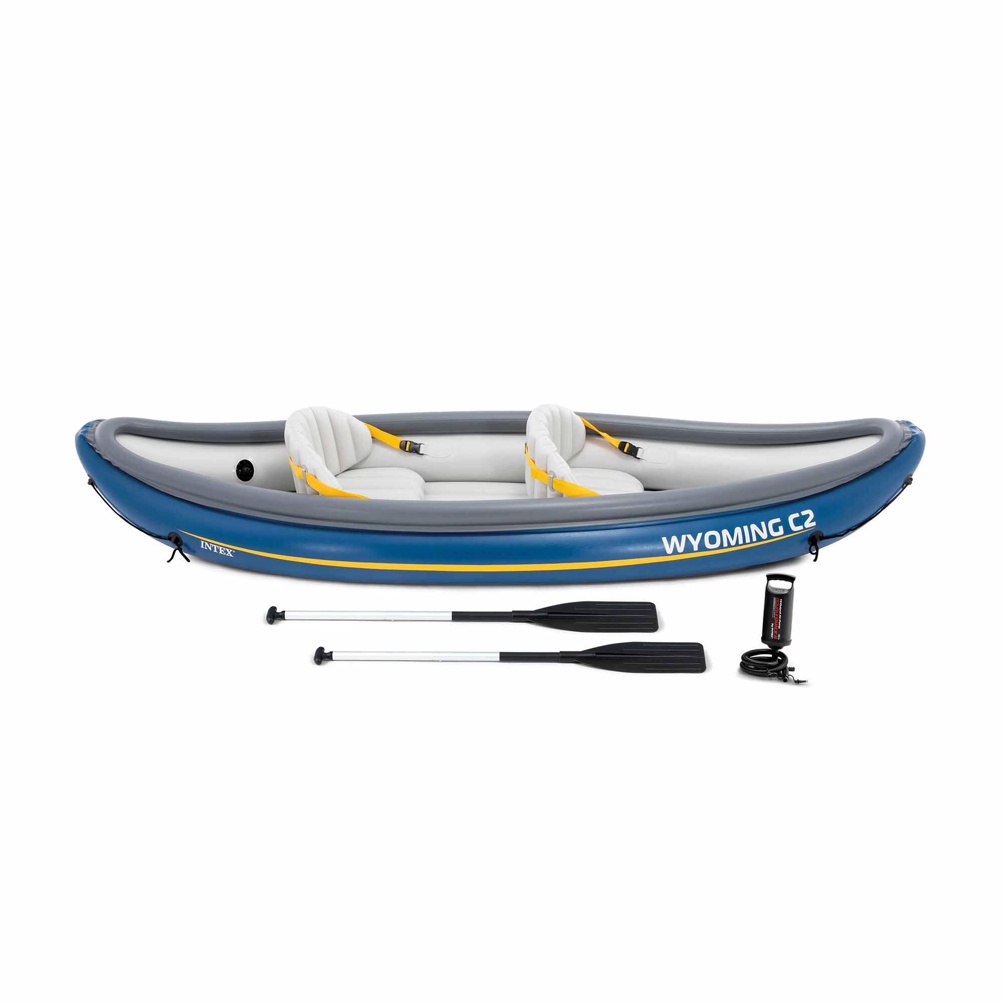 Kayak inflável 2 lugares c/remos + inflador Wyoming C2 INTEX 2/7