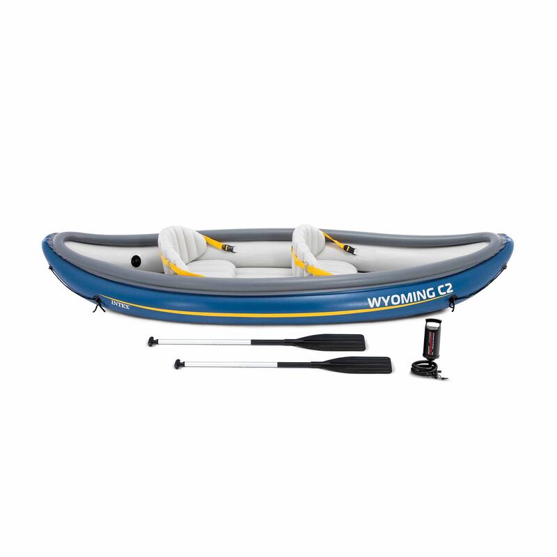 Kayak inflável 2 lugares c/remos + inflador Wyoming C2 INTEX