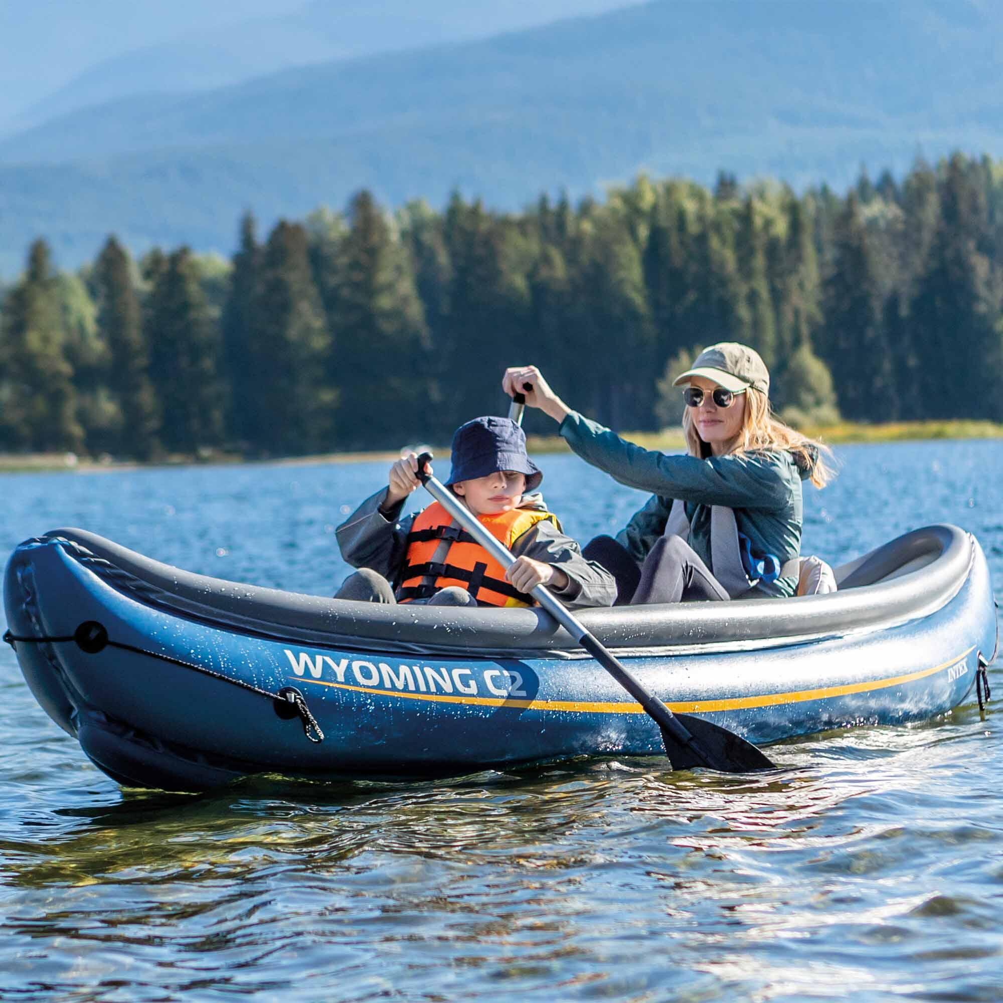 Kayak inflável 2 lugares c/remos + inflador Wyoming C2 INTEX 5/7