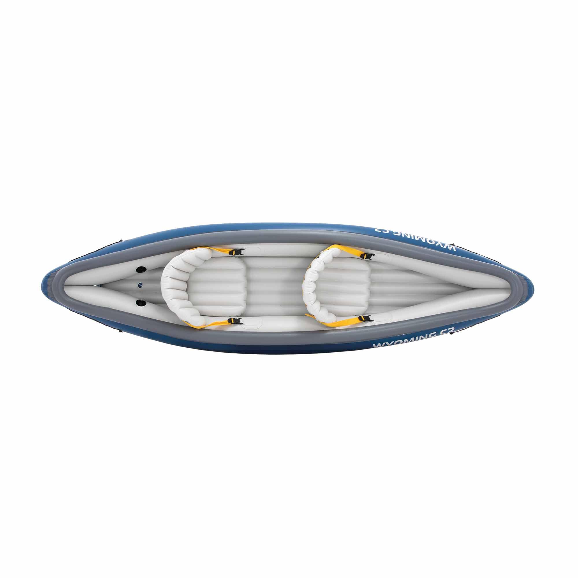 Kayak inflável 2 lugares c/remos + inflador Wyoming C2 INTEX 3/7
