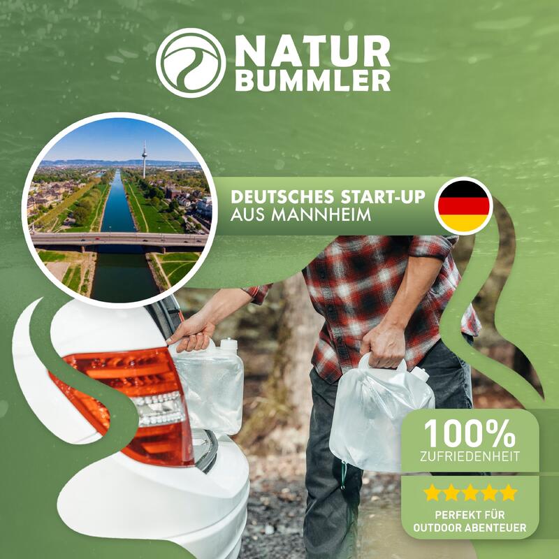 NATURBUMMLER ® 4er-Set 10l Wasserkanister Faltbar Outdoor [Co2-Neutral]