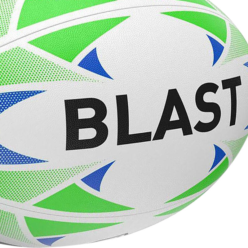 Ballon de rugby BLAST (Blanc / Bleu / Vert)
