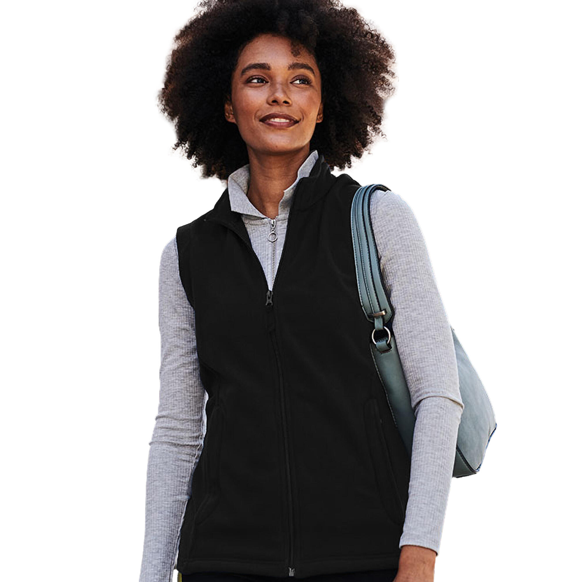 Womens/Ladies 210 Series Microfleece Bodywarmer / Gilet (Black) 3/4