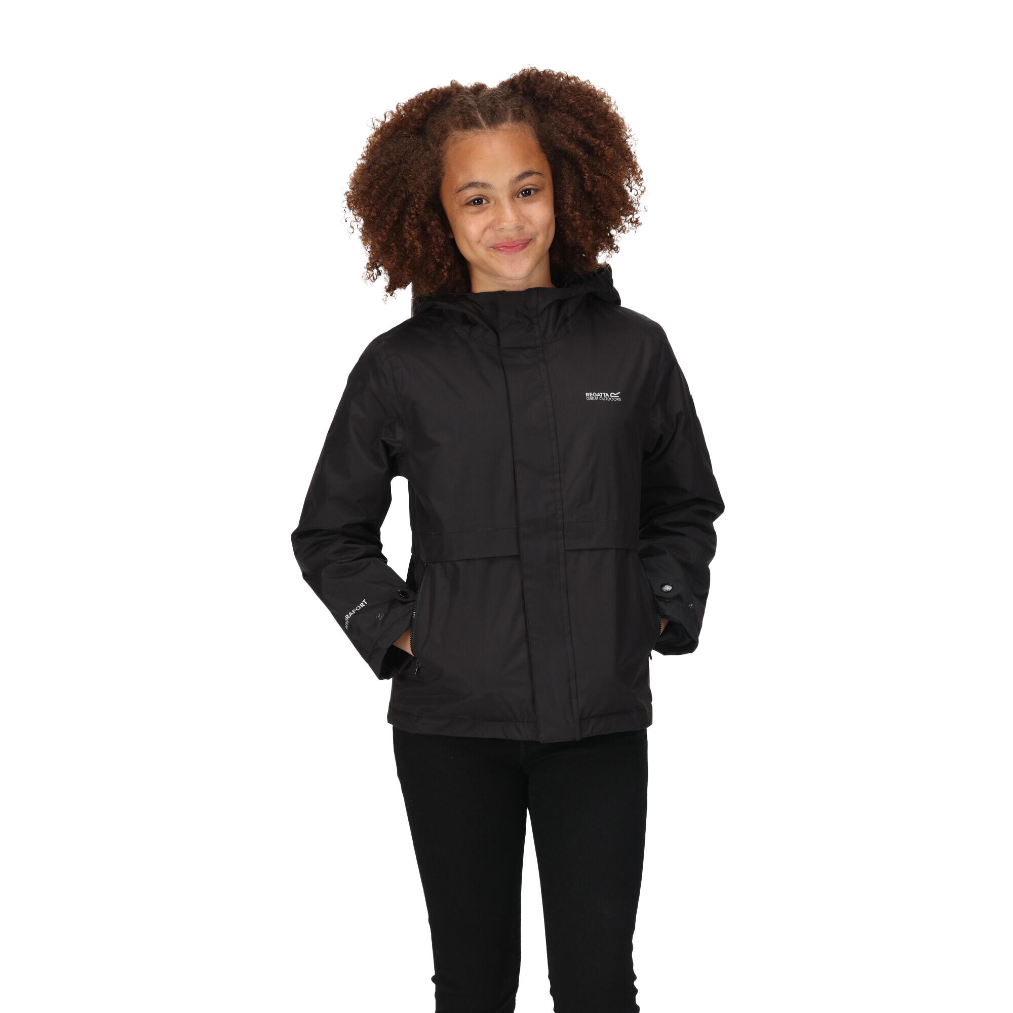Childrens/Kids Salman Insulated Waterproof Jacket (Black) 3/4