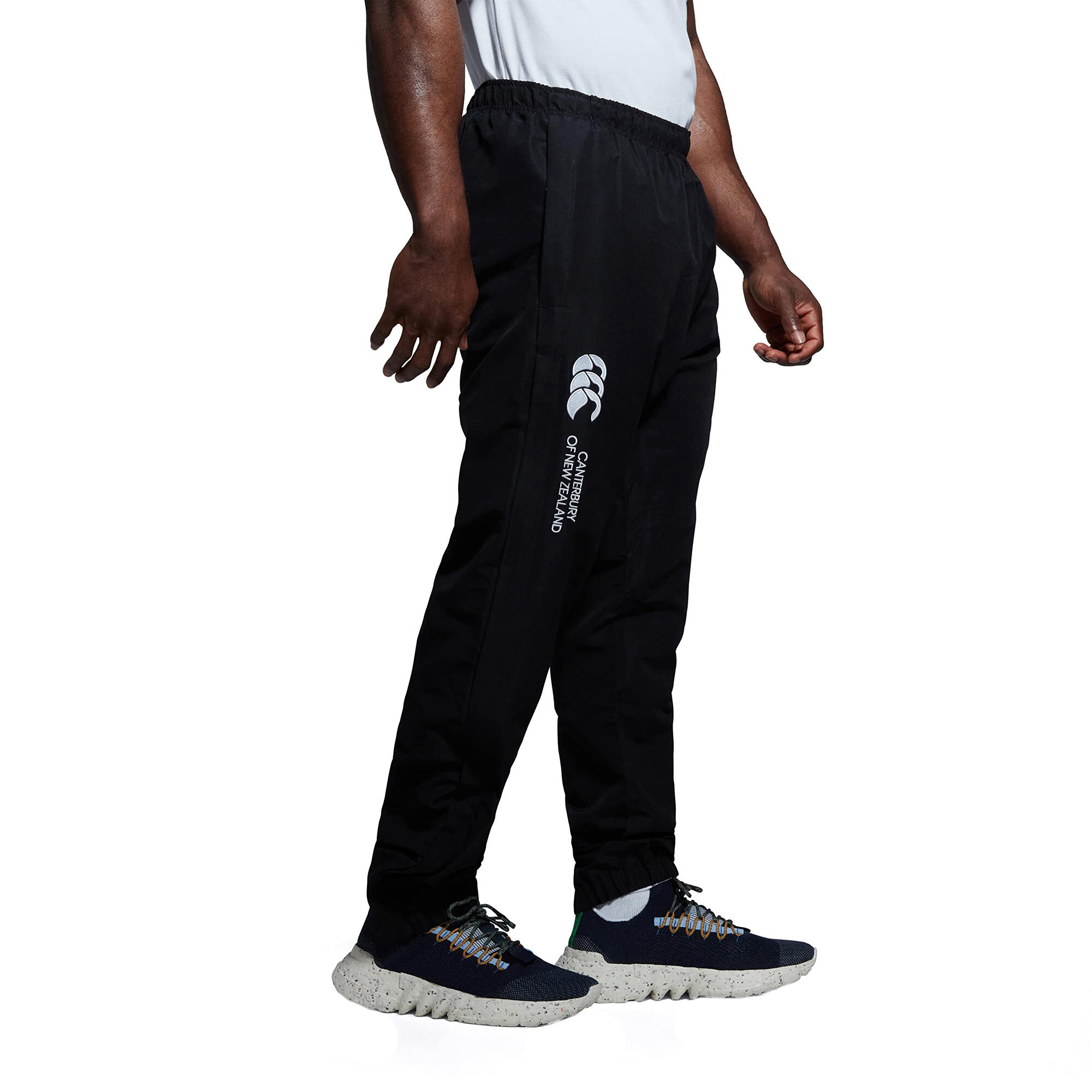 Unisex Adult Cuffed Ankle Tracksuit Bottoms (Black/White) 3/3