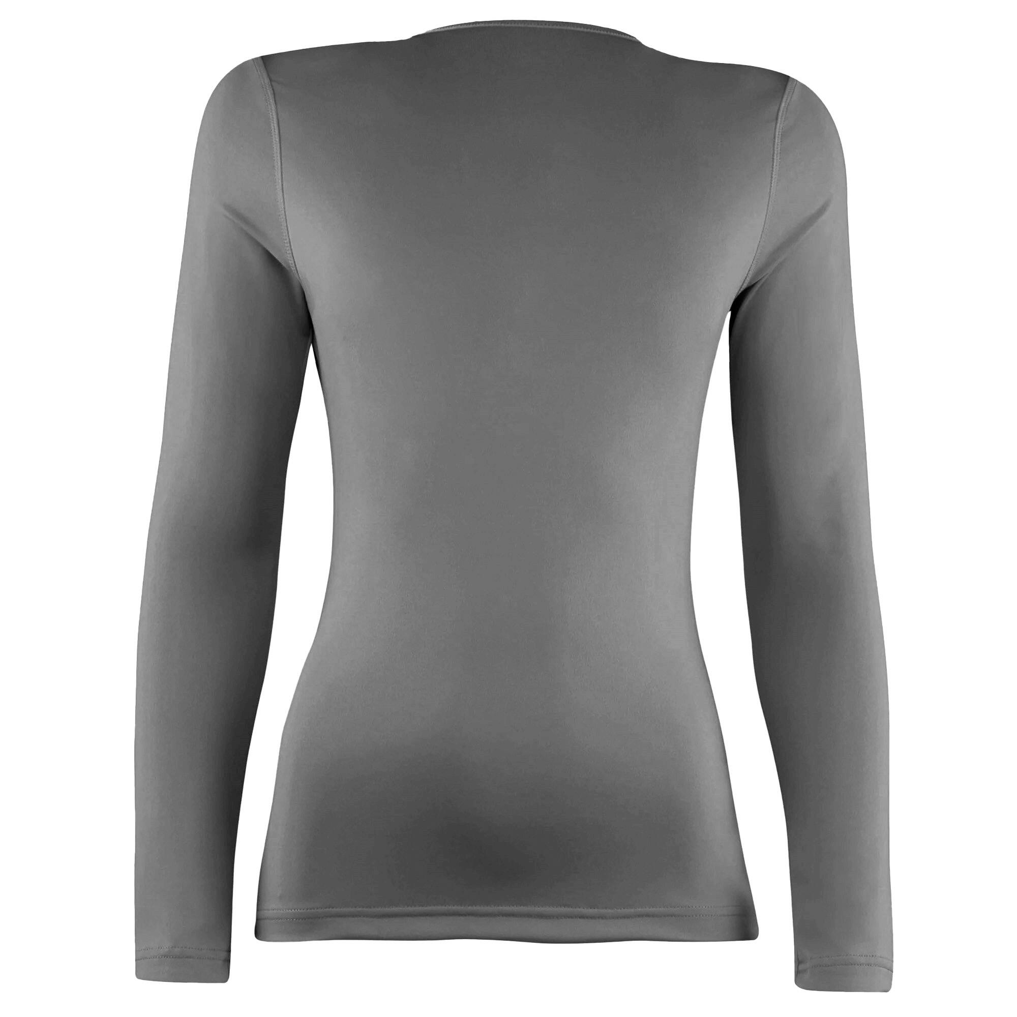 Womens/Ladies Sports Baselayer Long Sleeve (Pack of 2) (Heather Grey) 2/3