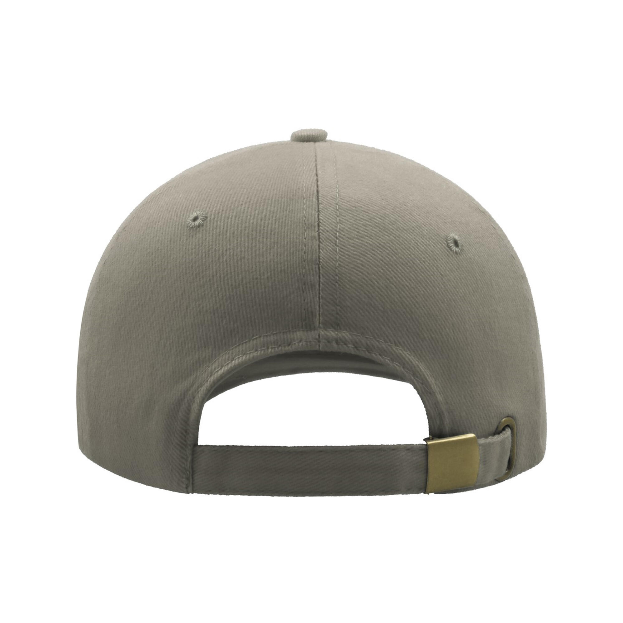 Liberty Six Buckle Brushed Cotton 6 Panel Cap (Grey) 3/3