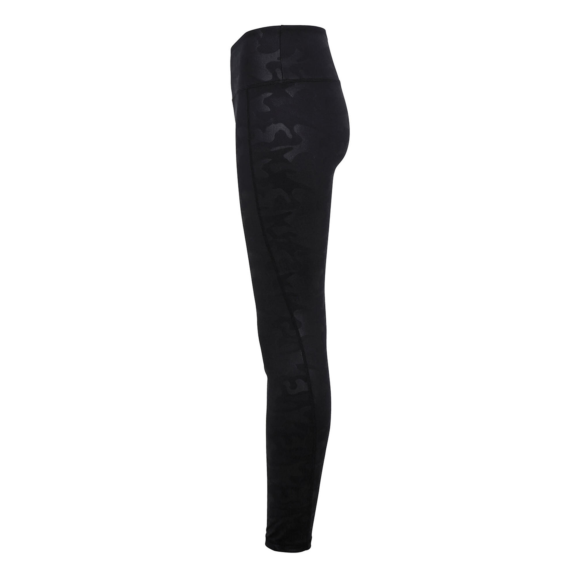 Performance Camo Leggings Donna TriDri Nero Mimetico 3/4