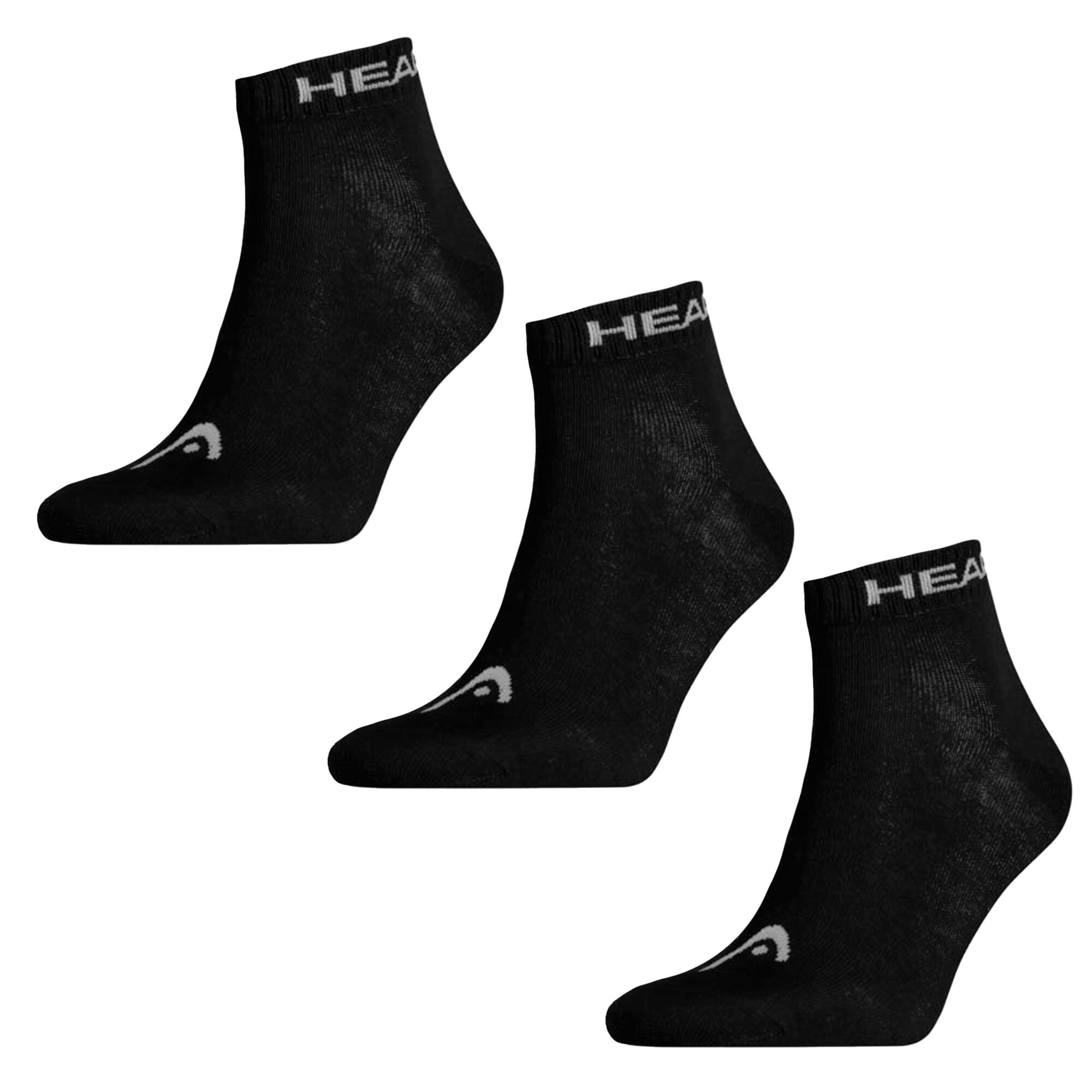 Mens Quarter Socks (Pack of 3) (Black/White) 2/3