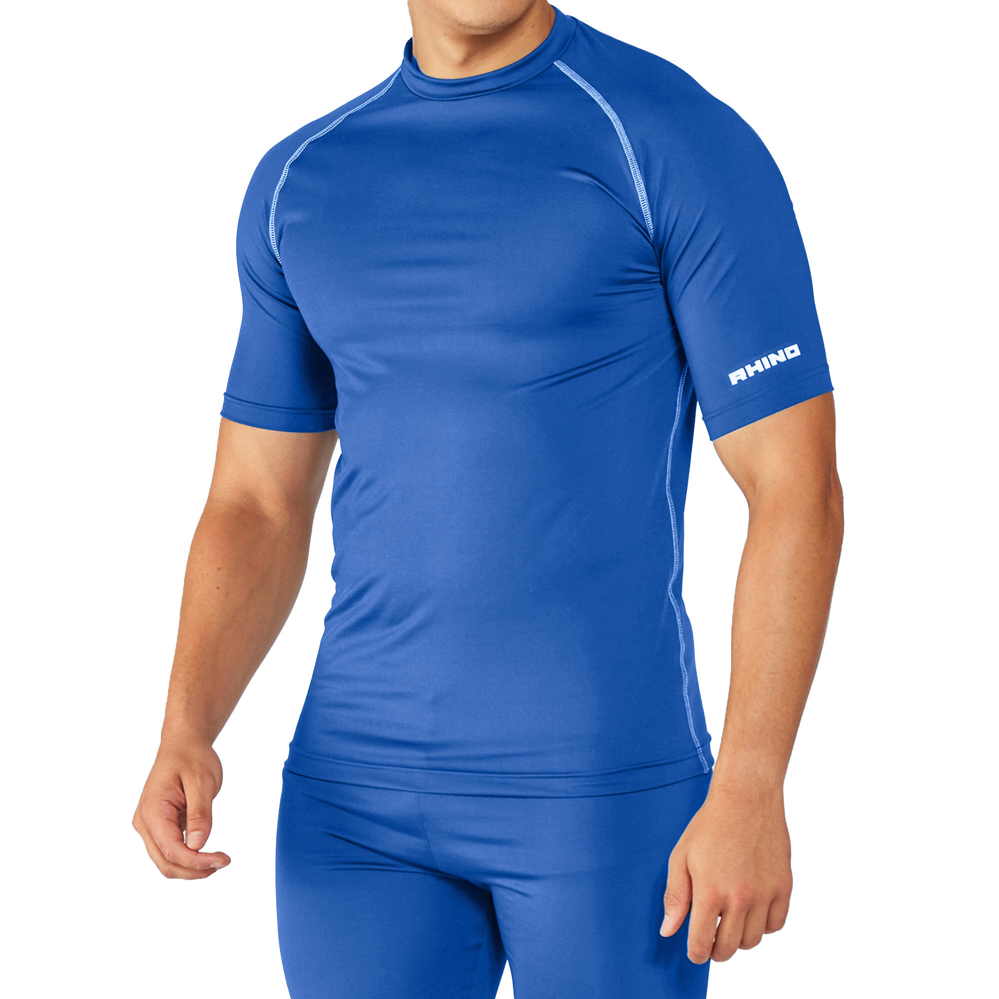 Mens Sports Base Layer Short Sleeve TShirt (Royal) 2/3