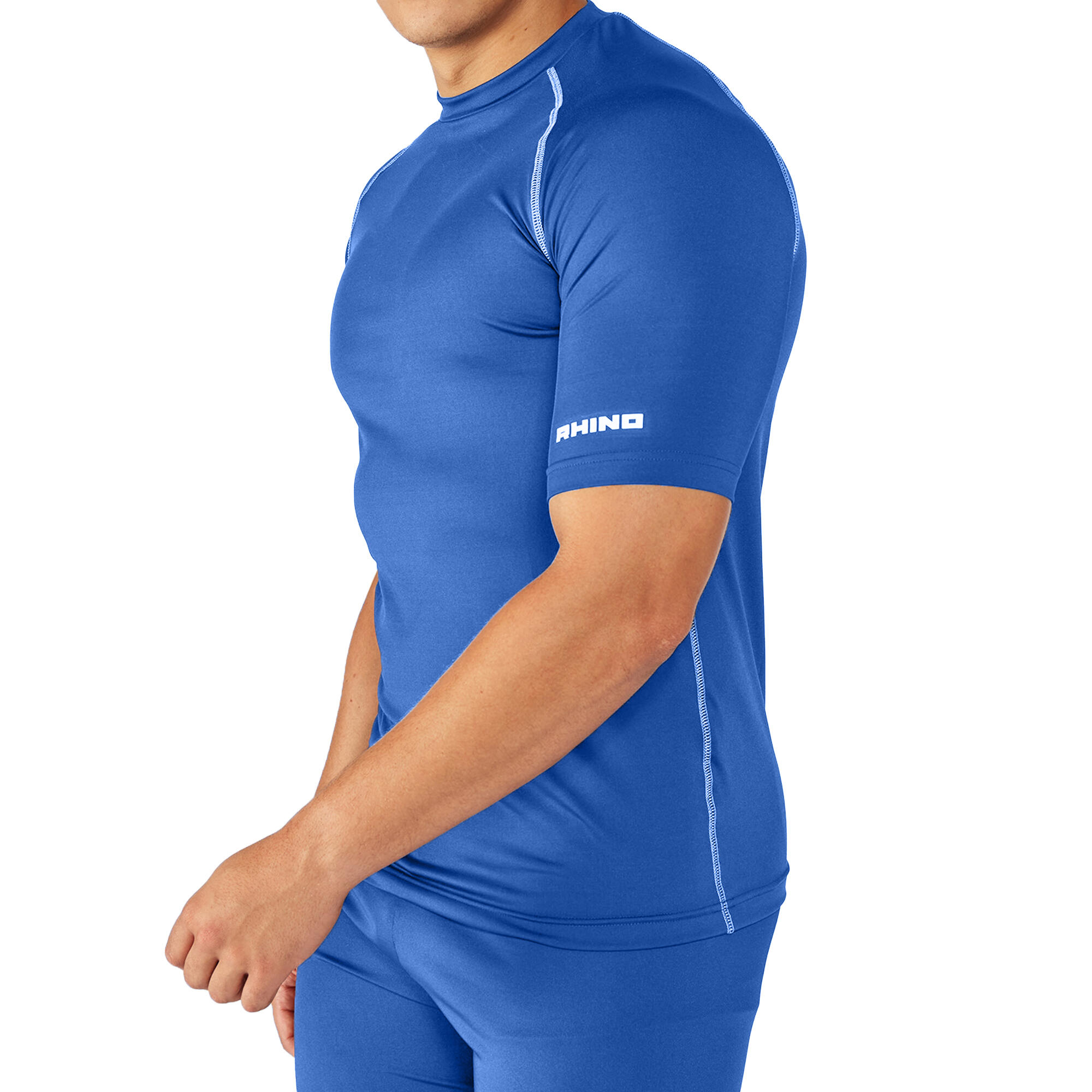 Mens Sports Base Layer Short Sleeve TShirt (Royal) 3/3