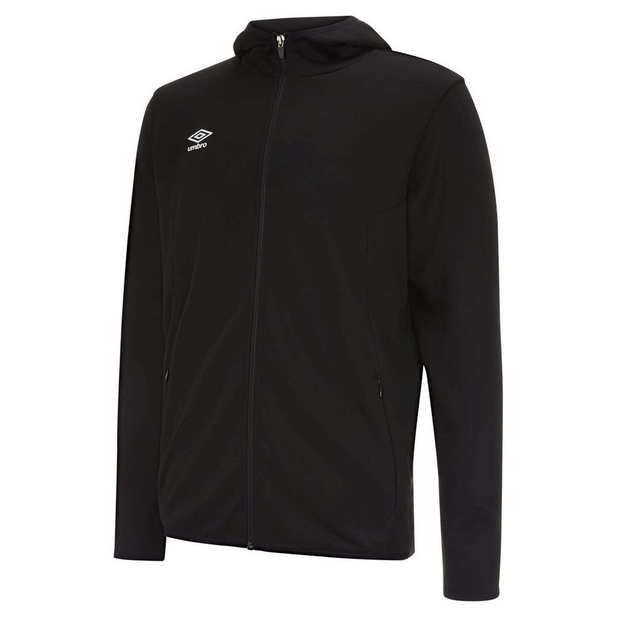 Mens Pro Fleece Full Zip Hoodie (Black/White) 3/3