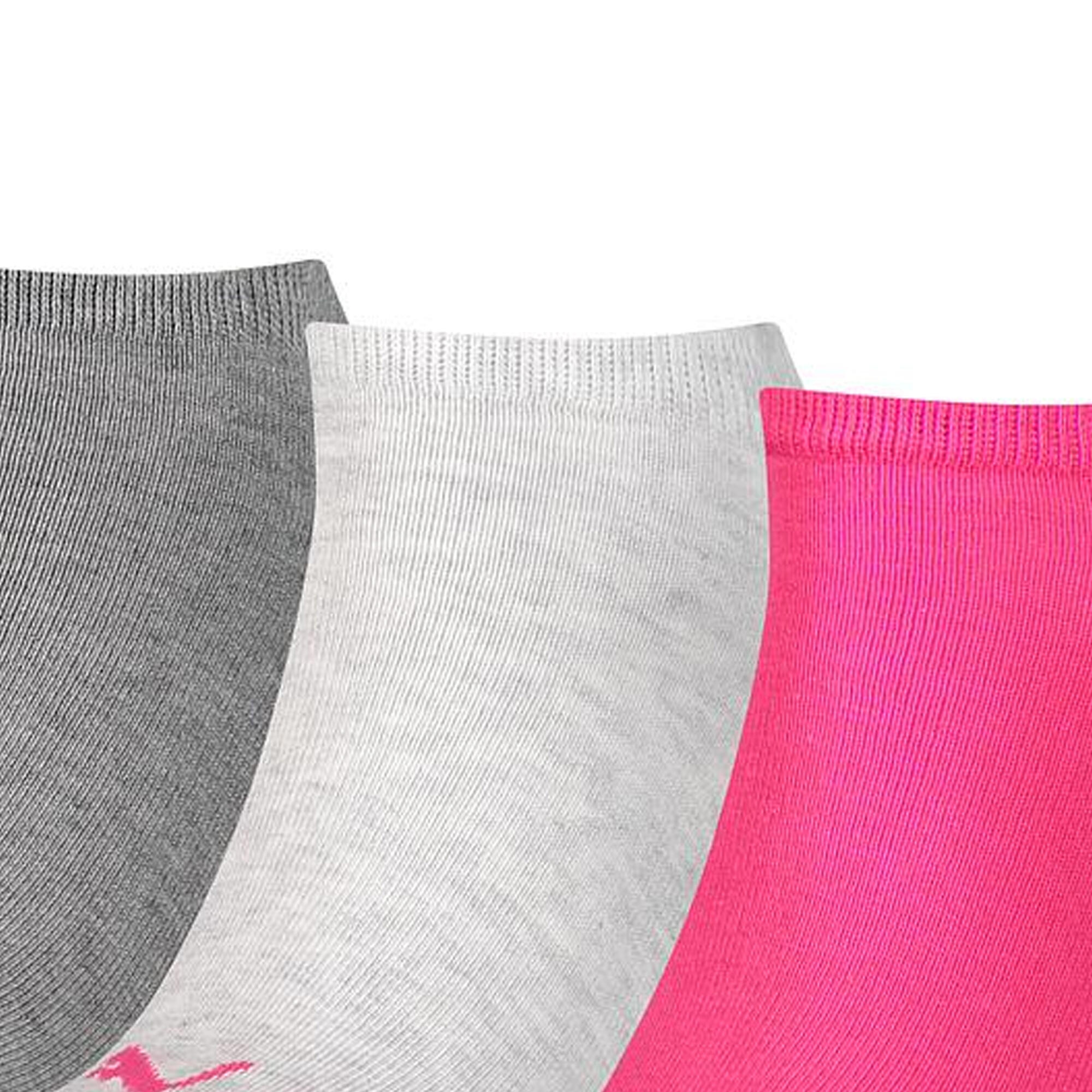 Unisex Adult Invisible Socks (Pack of 3) (Pink/Grey/Charcoal Grey) 3/3