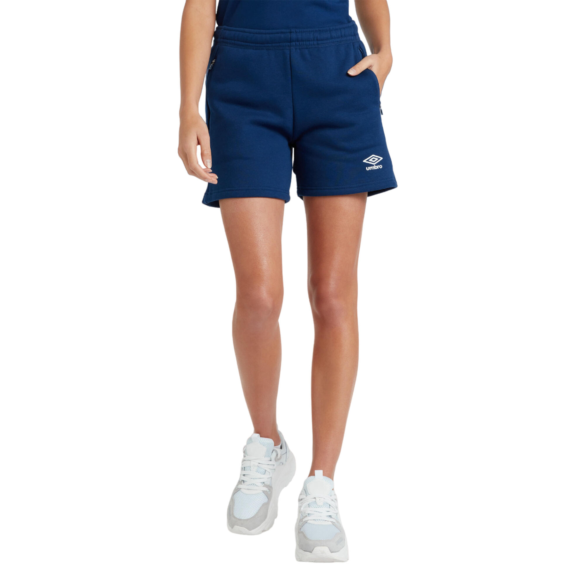 Womens/Ladies Club Leisure Shorts (Navy/White) 3/4