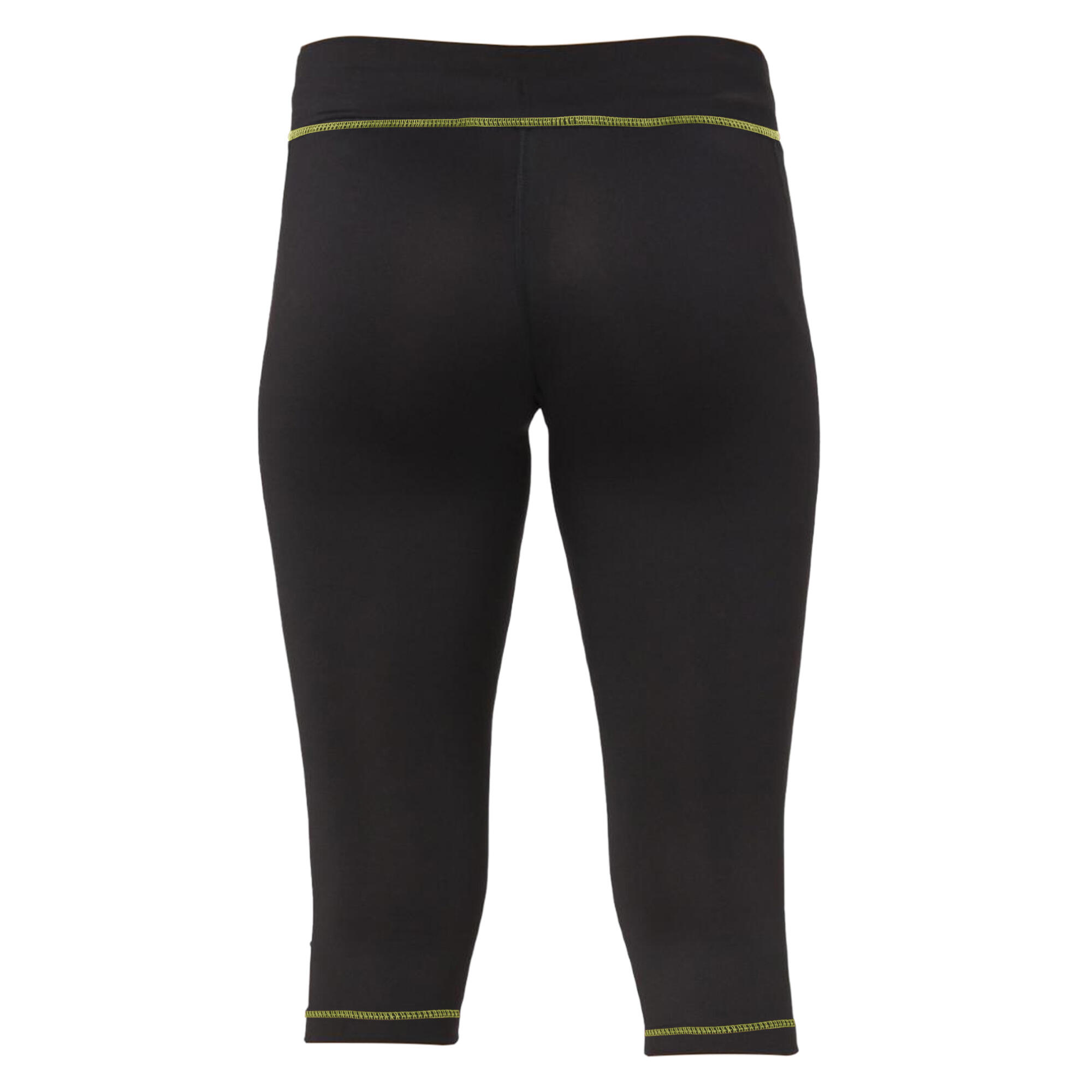 Tri Dri Womens/Ladies Calf Length Fitness Leggings (Black/ Lightning Green) 2/3