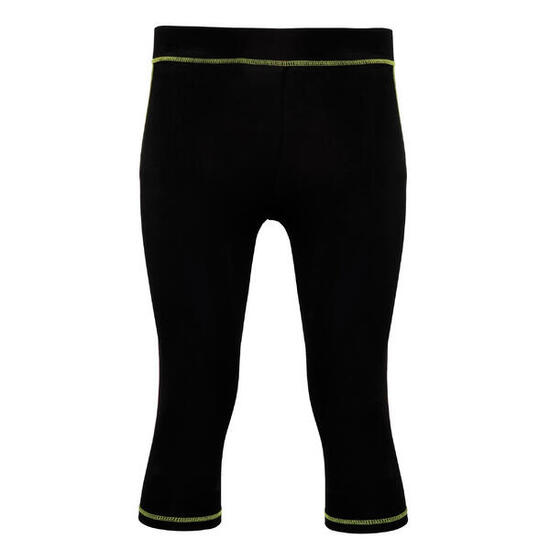 Tri Dri Fitness Leggings, wadenlang Damen Schwarz/Blitz Grün